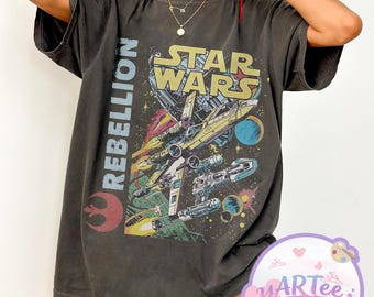 Star Wars Rebel Alliance-T-shirt, op Galaxy Edge geïnspireerd X-Wing ruimteschipshirt, grafisch T-shirt uniseks Disney-stijl