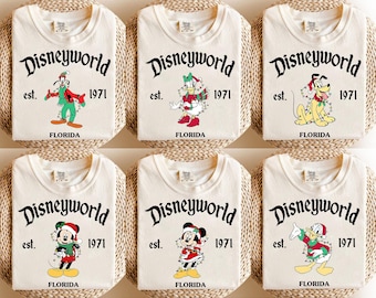 Vintage Disneyworld Christmas Shirt, Mickey Minnie Donald Goofy Xmas Tee, Disney Family Matching Holiday Shirt, Cute Christmas Gift