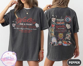 Walt's Ink & Paint Tattoo Shop Shirt, Disney Flash Tattoo Tee, Vintage Disney World Shirt, Retro Magic Kingdom Tattoo Tee