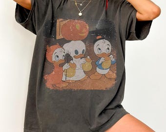 Disney Halloween-shirt, T-shirt Huey Dewey Louie Trick or Treat, T-shirt vintage Donald Duck Nephews Spooky Season, Disneyland Halloween-outfit