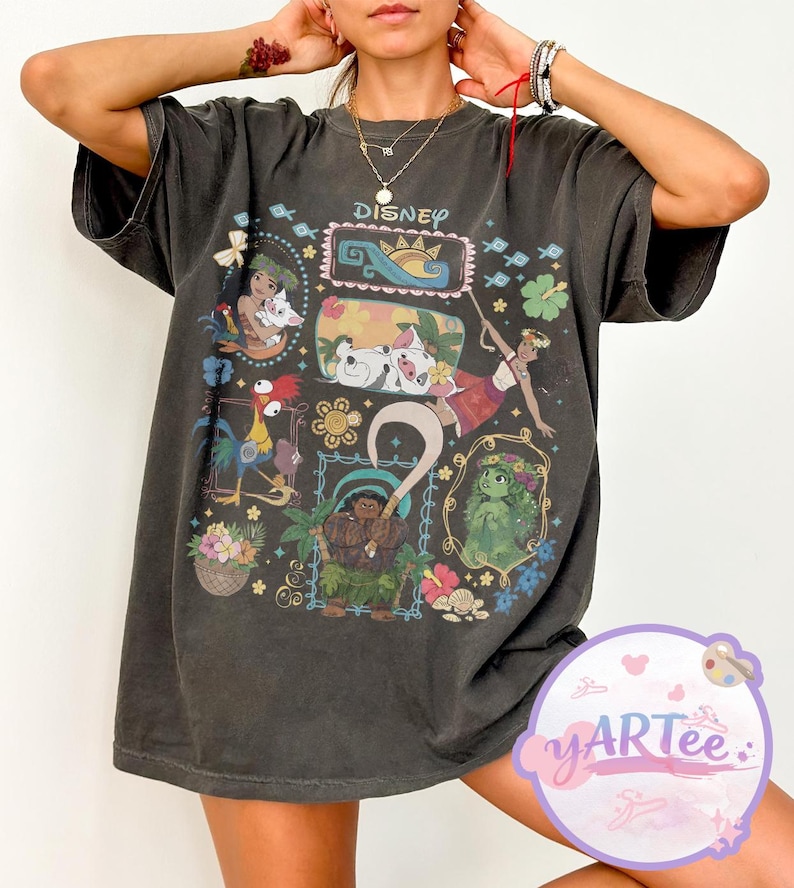 Disney Prinsessan Vaiana 2026 Filmen T-shirt med Coquette Rosett, Födelsedagströja, Matchande familjekläder för Disneyland och WDW Adventures bild 1