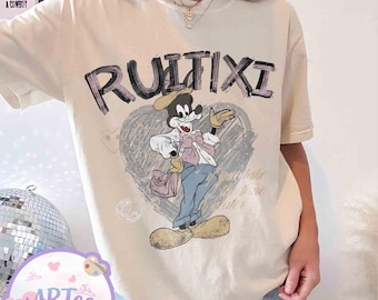Camiseta clásica de Goofy con bocetos, camiseta de Goofy de Mickey y sus amigos, camiseta retro de la película Goofy, regalo para vacaciones en Disneyland, regalo retro de los 90.
