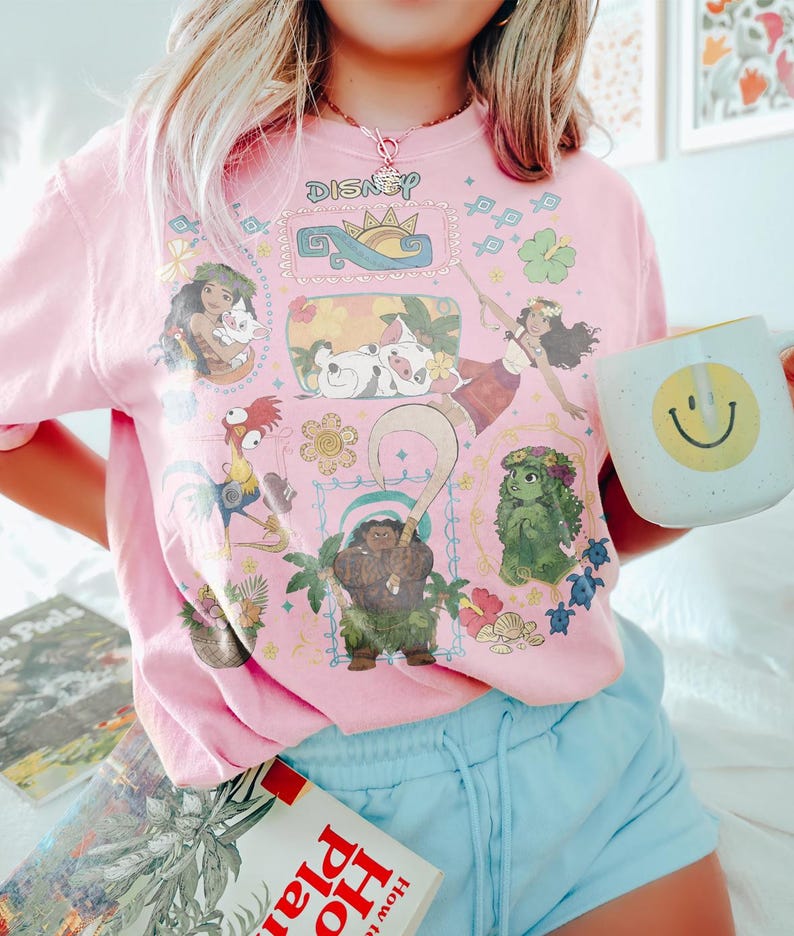 Disney Prinsessan Vaiana 2026 Filmen T-shirt med Coquette Rosett, Födelsedagströja, Matchande familjekläder för Disneyland och WDW Adventures bild 6