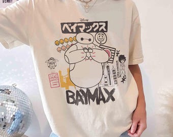 Vintage Disney Baymax Shirt, Big Hero 6 Characters Tee, Retro Hiro Hamada and Baymax T-Shirt, Disneyland Family Matching Outfit 2025