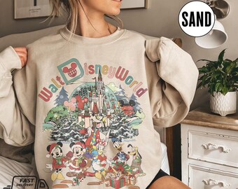 Retro Disney World Christmas Shirt, Mickey and Friends Holiday Tee, Disney Family Matching Shirt, Disney Vacation Shirt,Very Merry Christmas