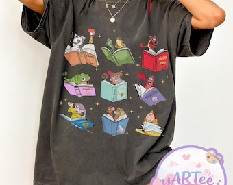 Disney Princesses Reading Books Sweatshirt, Retro Disney Bookworm Tee, Mulan Moana Rapunzel Tiana Shirt, Disney School Shirt, Librarian Gift