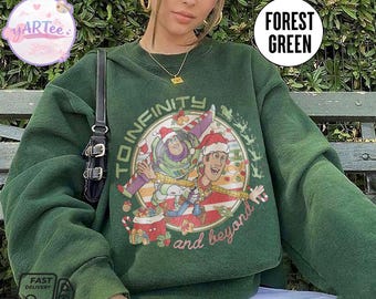 Retro To Infinity and Beyond Shirt, Vintage Disney Christmas, Woody Buzz Lightyear Holiday Tee, Comfort Colors, Disneyland Family Vacation