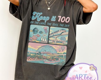 Epcot Inspired T-Shirt, Retro The Land Shirt, Matching Family Disney Vacation Tee, Spaceship Earth Monorail Graphic Top