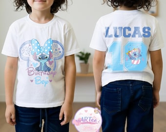 Stitch Birthday Boy Shirt, Personalized Birthday Tee, Disney Lilo and Stitch Shirt, WDW Vacation Family Matching Tee, Custom Birthday Gift