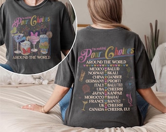 Camiseta "Tomo Decisiones por Todo el Mundo", divertida camiseta para beber en Epcot, camiseta de vacaciones en Disney World Tour, camiseta familiar a juego en Epcot