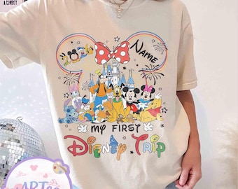 Customize My First Disney Trip 2026 Shirt, Personalized Mickey & Friends Family Matching Tee, WDW Disneyland Magic Kingdom 1st Disney Trip