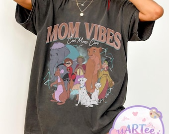 Best Disney Mom Vibes Shirt, Retro Disney Mama Tee, Comfort Colors Mother's Day Gift, Queen Sarabi Duchess Perdita Kala Shirt
