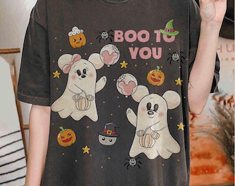 Chemise Disney Halloween Boo to you, t-shirt Mickey Minnie Ghost, haut des bonbons assorti pour la famille Spooky Season