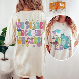 We Scare Because We Care Shirt, Retro Monster Inc Shirt, Mike And Sulley Shirt, Kids Disney Shirt, Pixar Shirt, Monsters Incs Birthday Shirt