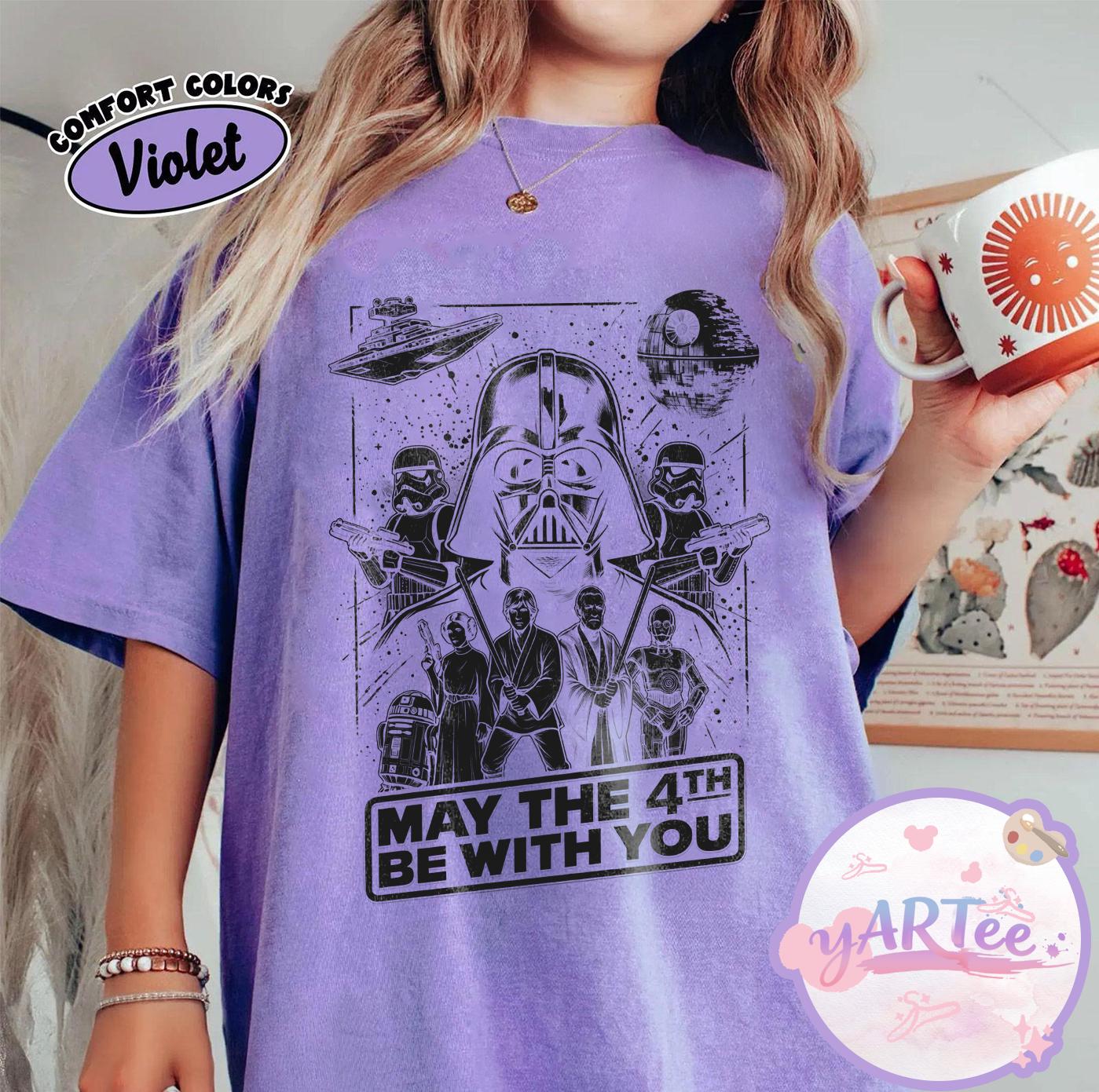 Star Wars May the 4th Be With You T-shirt, Retro Darth Vader Luke ...