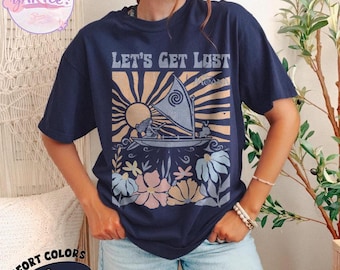 Moana Let's Get Lost Comfort Colors Shirt, Vintage Disney Princess Tee, Tropical Moana Hei Hei Pua Shirt, Disney Trip Matching Tee