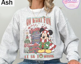 Disney Hollywood Studios Oh What Fun It Is To Ride T-shirt, Mickey Mouse Christmas Shirt, WDW Christmas Trip T-shirt, Vintage Holiday Gift