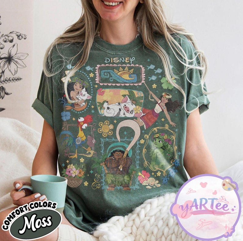 Disney Prinsessan Vaiana 2026 Filmen T-shirt med Coquette Rosett, Födelsedagströja, Matchande familjekläder för Disneyland och WDW Adventures bild 2