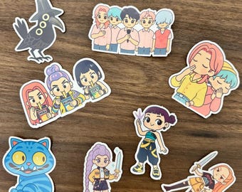Pack De 60 Pegatinas De Kpop Hunters – Stickers De Vinilo Impermeables Para Portátil, Coche O Maleta – Regalo Ideal Para Fans De Huntrix Y Saja Boys