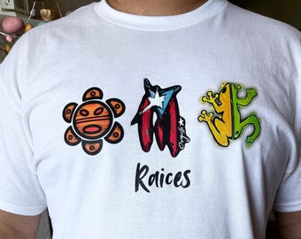Raices Puerto Rico Coqui Taino Sun Shirt, Boricua Pride Gift, Puertorrican Flag Tee, Hispanic Heritage Gift, Puerto Rico Shirt Women Men