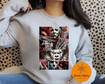 Horror Movie Icons Crewneck | Spooky Season Pullover