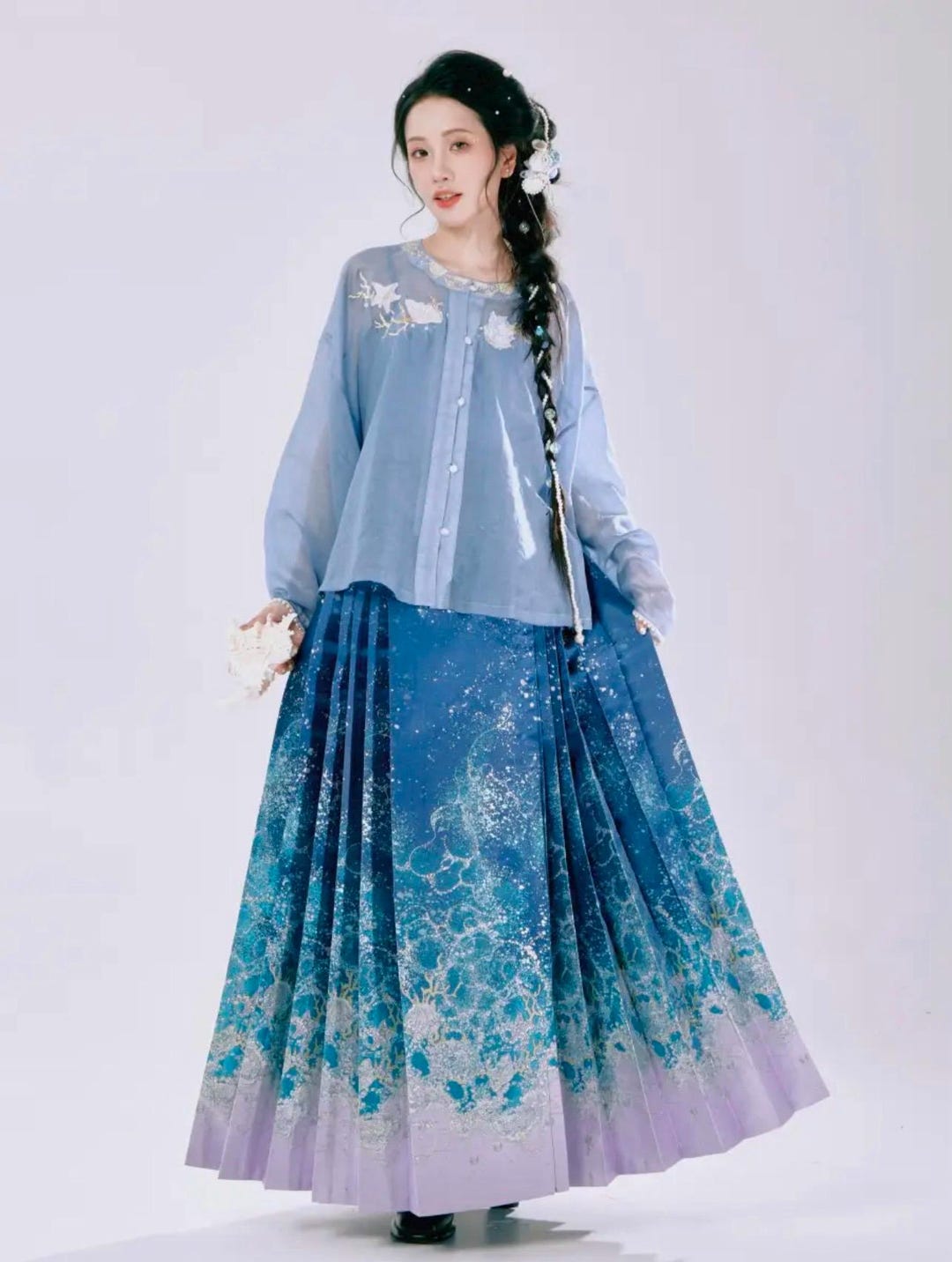 Seafoam Ocean Wave ‘queen of the Sea’ Detailed Traditional Ming Dynasty ...