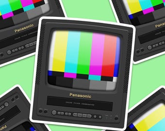 90s TV Sticker | 90s Test Pattern | Panasonic Television Vinyl Sticker