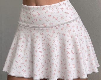 Tennis Skirt for Women – Delicate Roses Design – Shabby Chic romantic cottagecore athletic wear