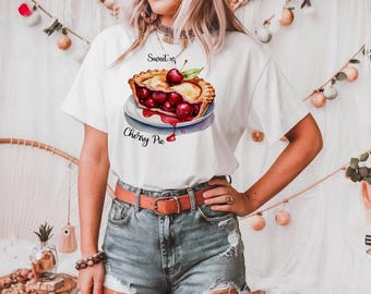 Sweet as Cherry Pie Gift for Grandfather Retro Style Cherry Shirt, Summer Shirt, Foodie Gift, Berries and Fruit Tshirt, Unisex classic tee