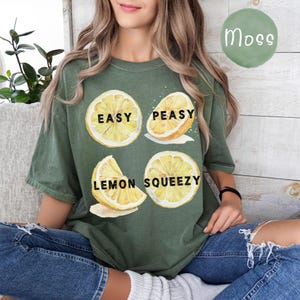 Zitronen-Grafik-T-Shirt, Easy Peasy Lemon Squeezy Fruit Shirt, Unisex-Komfortfarben T-Shirt, lustiges Zitronen-T-Shirt, cooles grafisches T-Shirt, trendige Zitrone