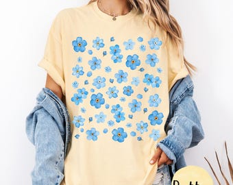 Forget Me Not Flowers Shirt: Comfort Colors Vintage Floral Tee