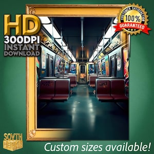 Graffiti Subway Art Print, Vibrant Urban Wall Decor, NYC Subway Poster, Modern Home Style, Printable Subway Decor Instant Art Download
