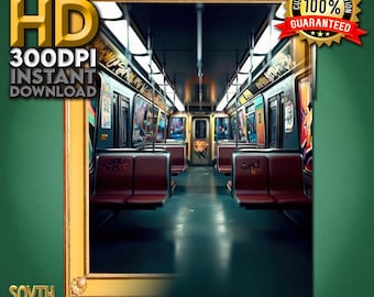 Graffiti Subway Art Print, Vibrant Urban Wall Decor, NYC Subway Poster, Modern Home Style, Printable Subway Decor Instant Art Download