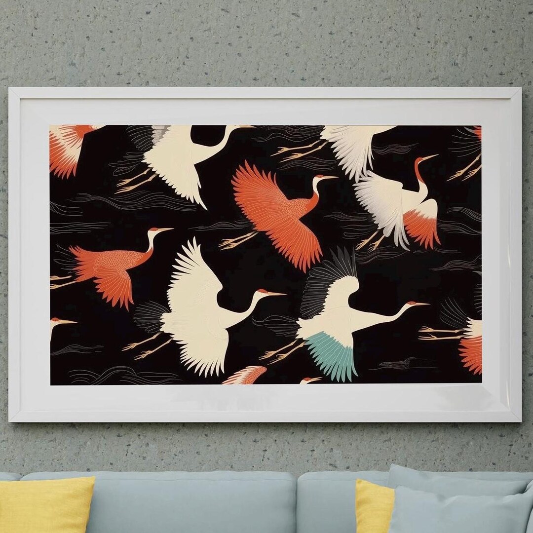 Flying Crane Wall Art