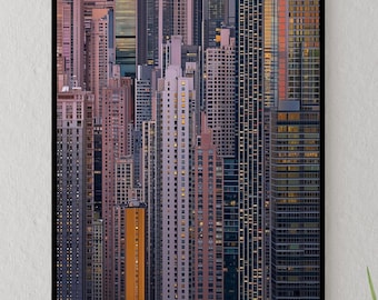 Arte murale con paesaggio urbano della città di Shanghai / Fotografia stampabile dello skyline di grattacieli / Download digitale di paesaggi urbani moderni per un arredamento contemporaneo