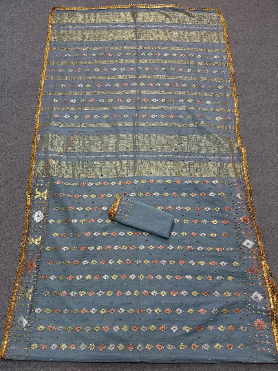 Original Dhakai Jamdani Saree With Karchupi Work Bridal, Semi