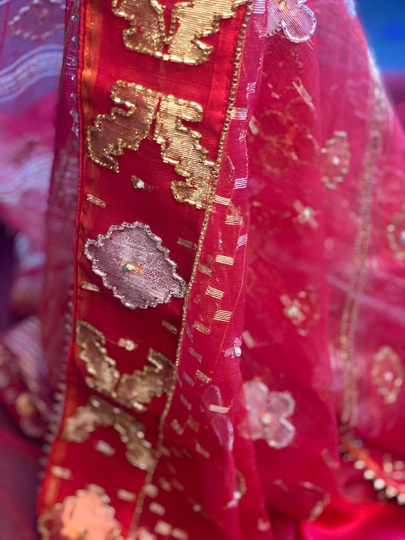 Original Dhakai Jamdani With Hand Karchupi Work in Teal Blue and