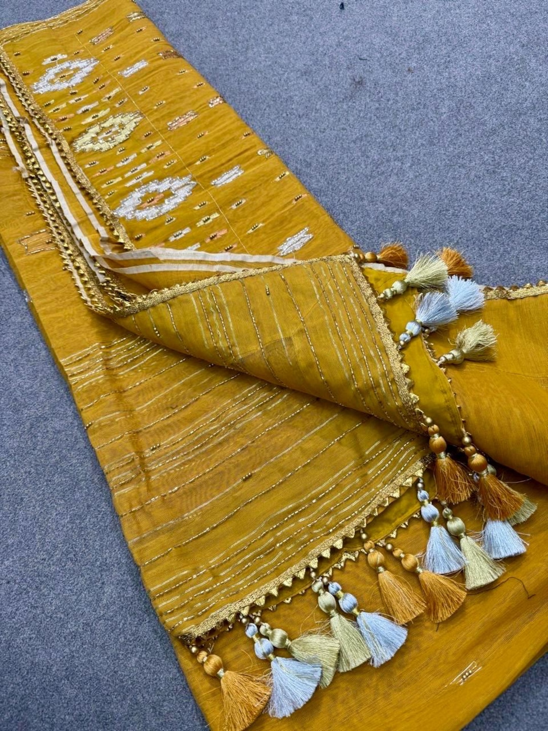 Original Dhakai Jamdani Party Saree With Karchupi Work in Yellow