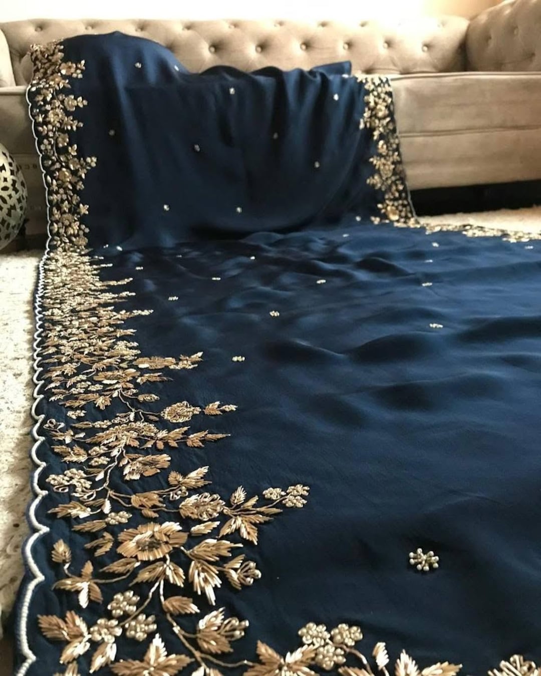 Pure Crepe Silk Saree with Fancy Coding Work and Heavy Rich Pallu – Bridal & Festive Wear