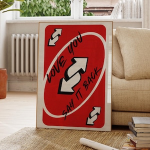 I Love You Wall Print, Red Retro Poster, Love Wall Art, Trendy Aesthetic Print, Preppy Room Decor, love printable, love gift trendy wall art