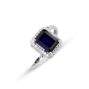 Corundum Sapphire &  Diamond 14K Gold, Wedding Engagement Ring, Engagement Ring, Handmade Jewelry, Ring Minimalist Jewelry ,Gift For Her