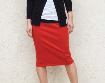 red pencil skirt 9mm