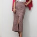 Women's Pink Straight Midi Skirt with Front Slit