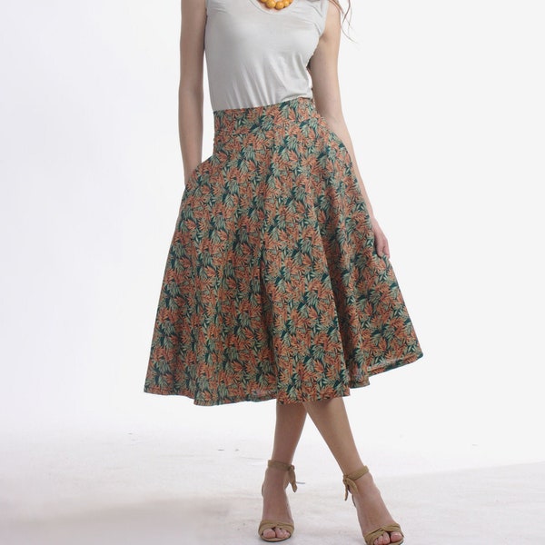 Cotton Circle Skirt Etsy