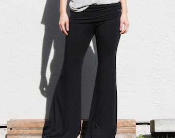 black flare pants with strings