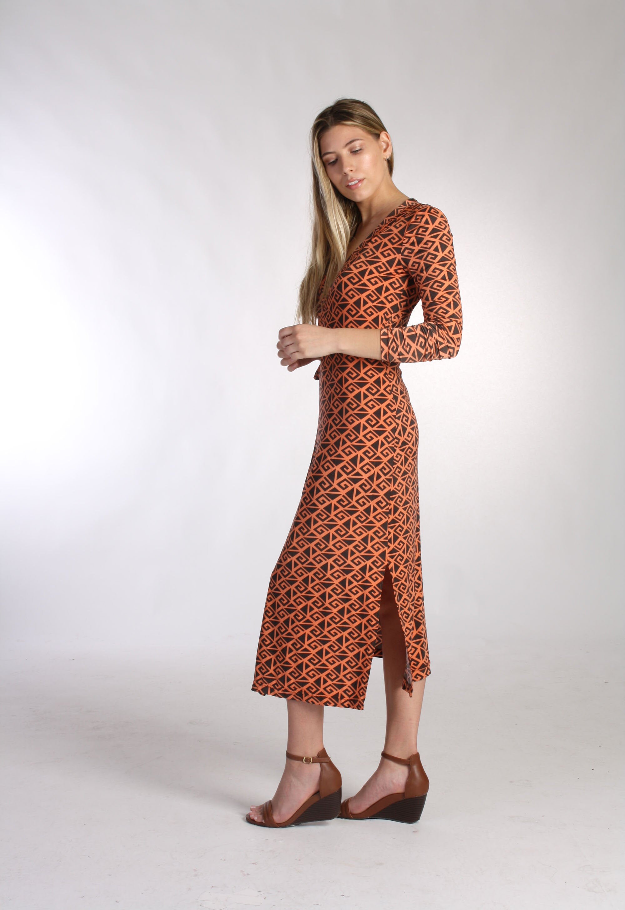 midi wrap around dress