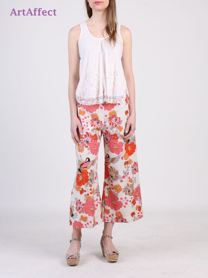 Wide Leg Pants Linen Pants Palazzo Pants Wide Crop Pants Etsy