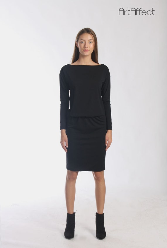 Black Boat Neck Cocktail Dresses