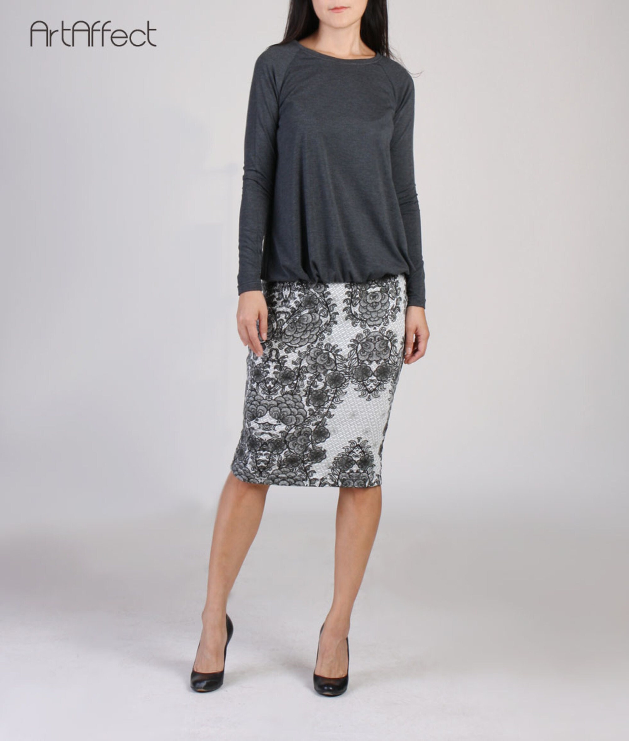 Black pencil skirt jumper 2025