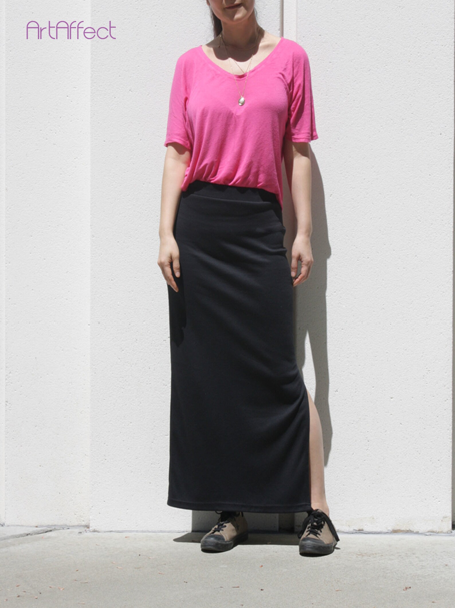 Black Straight Maxi Skirt / Side Split Maxi Skirt / Plus Size Etsy